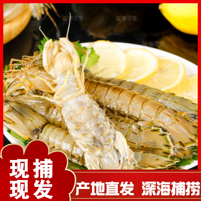 盘子里装着舟山皮皮虾