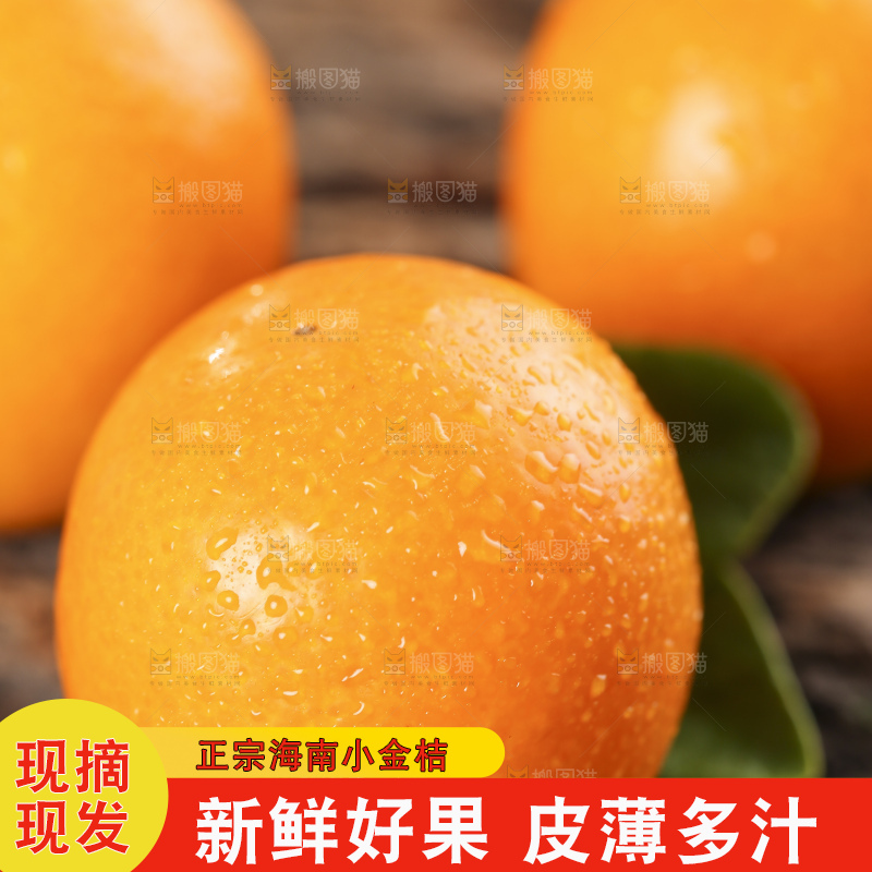 木底上放着新鲜金钱桔