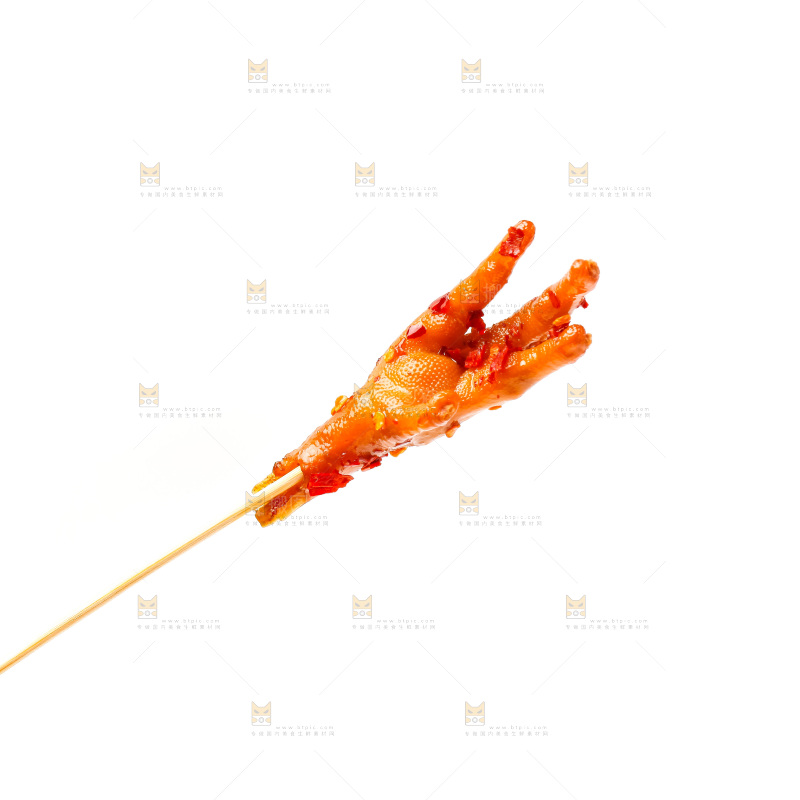 白底上的鸡爪串