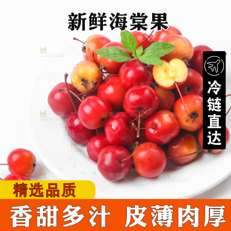 白底上放着东北海棠果