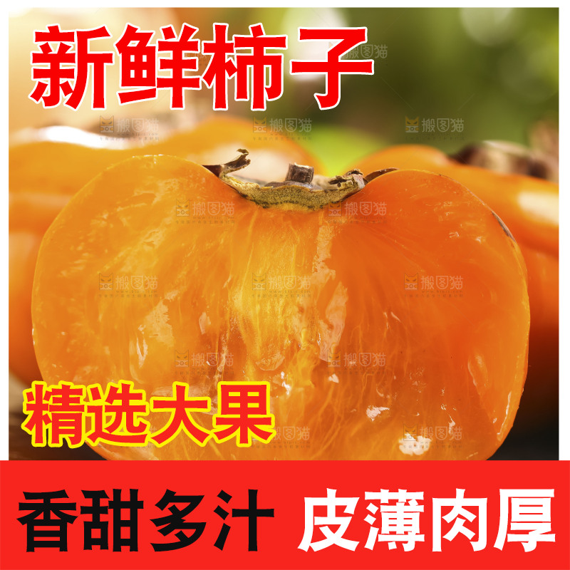 黑石板上放着易县磨盘柿