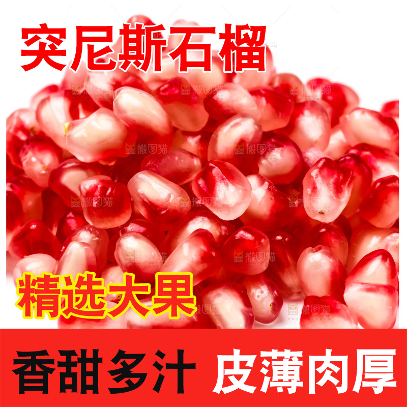 白底上放着突尼斯软籽石榴