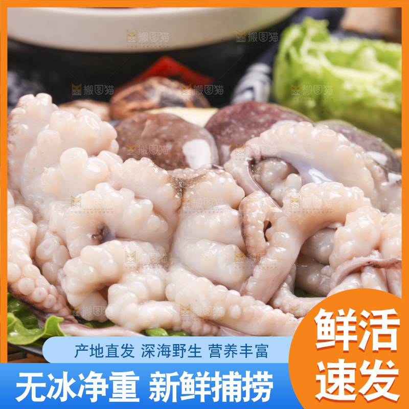 竹底上放着一盘八爪鱼