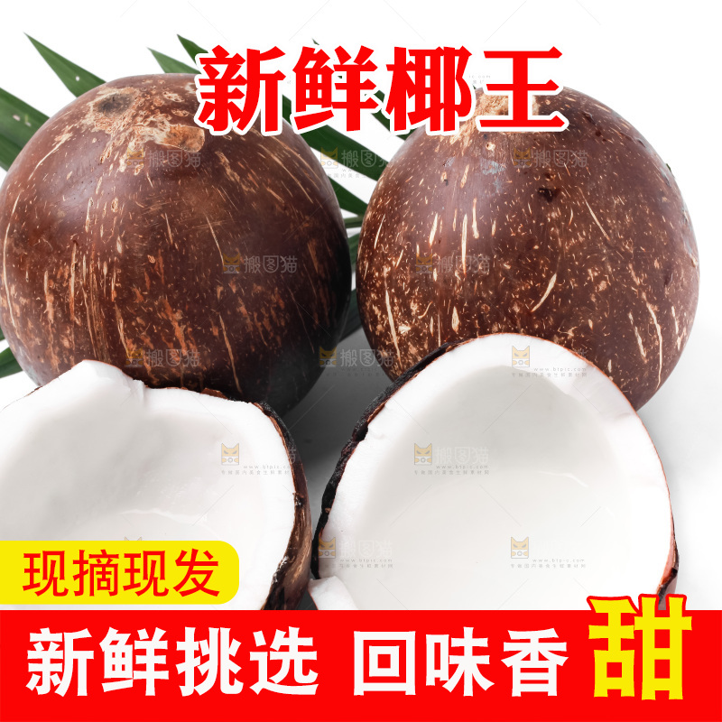 白底上放着椰王