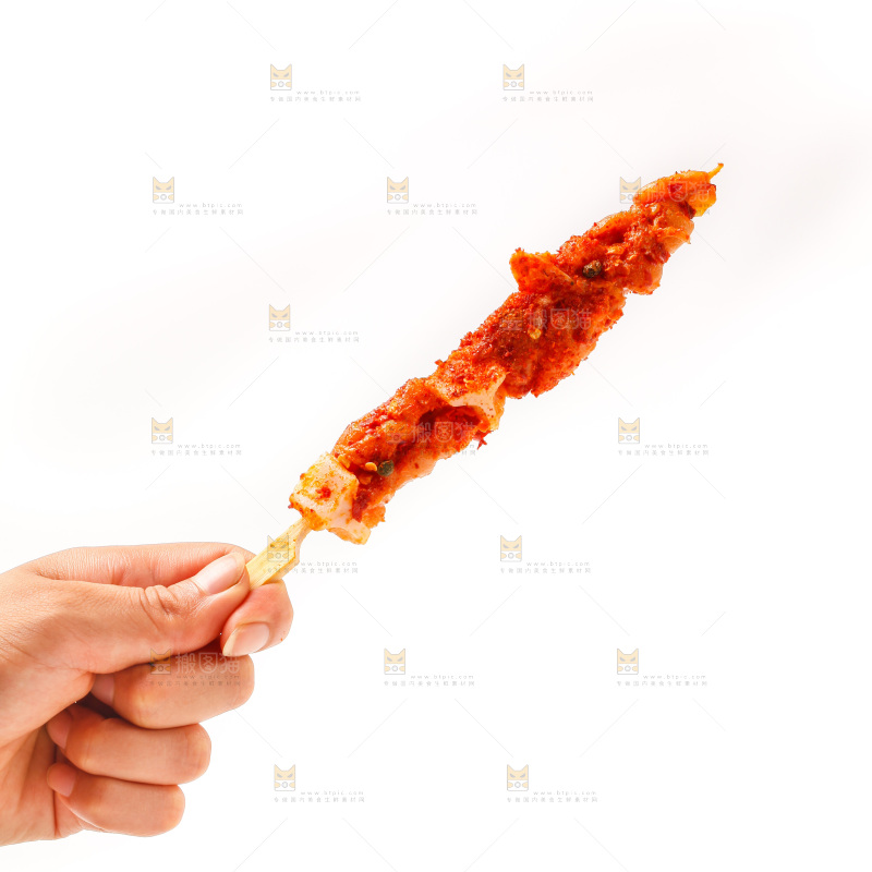 手拿肉串
