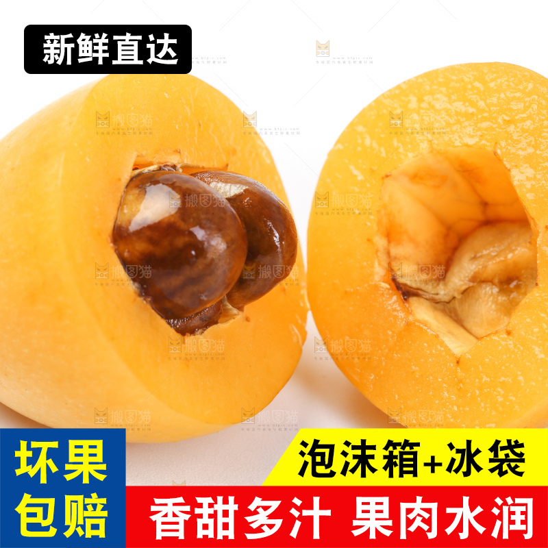 白底上的枇杷