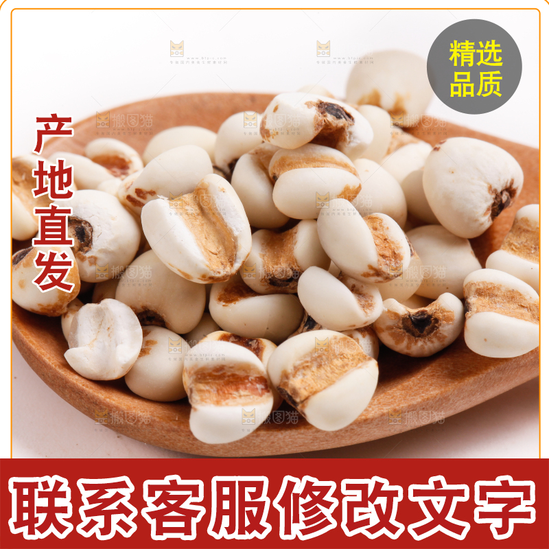 勺子里装着薏米