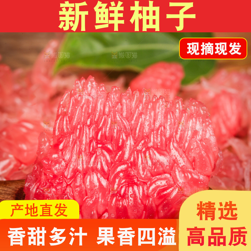 勺子里装着蜜柚