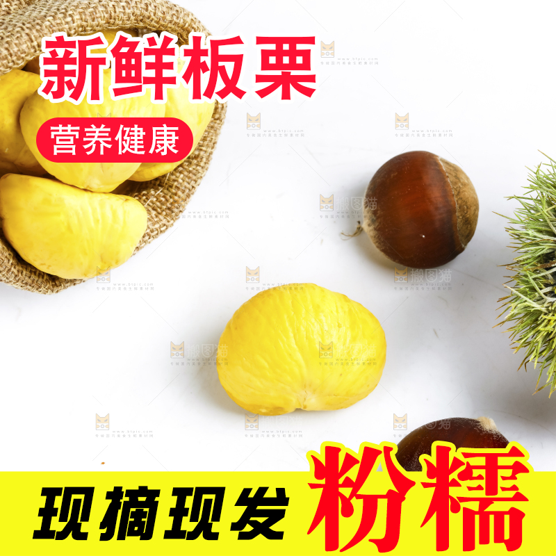 袋子里装着毛栗子