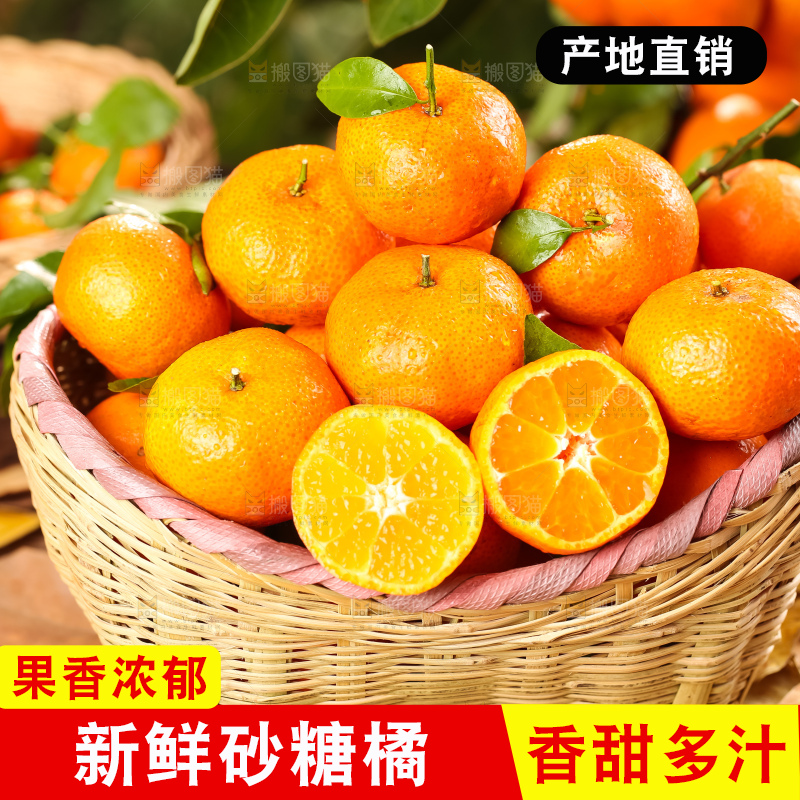 篮子里装着广西砂糖橘