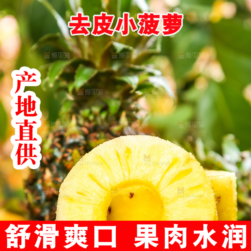 黑石板上的新鲜小菠萝