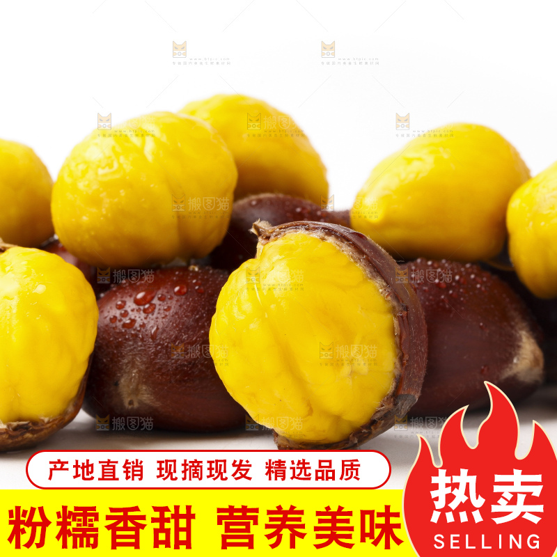 白底上一堆栗子
