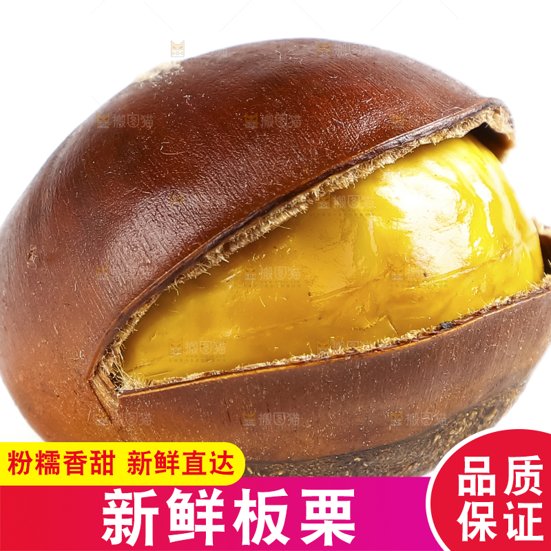 白底上摆放着迁西板栗