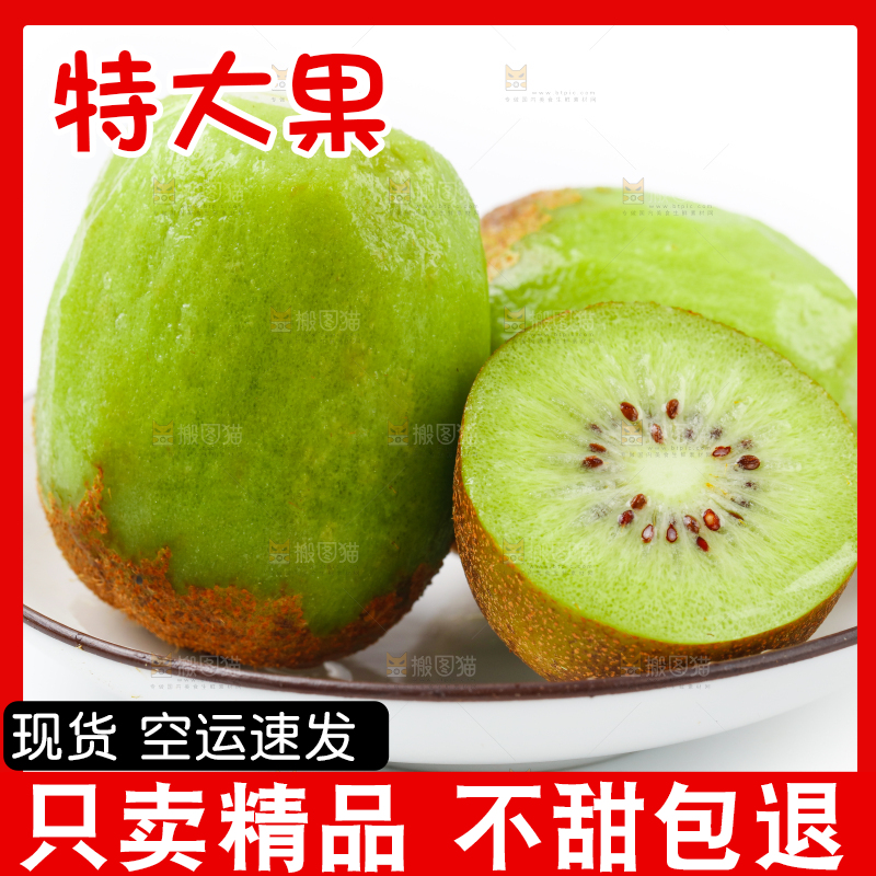 白底上的绿心猕猴桃