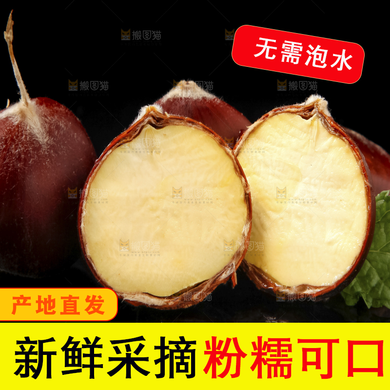 黑底上放着迁西板栗