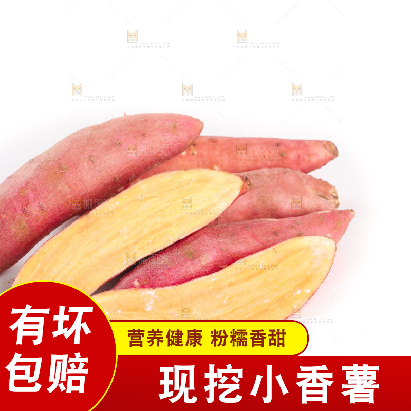 白底上的沙地板栗蜜薯