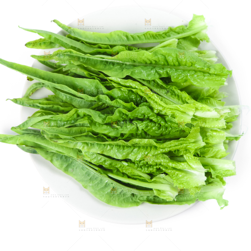 白底上放着莴笋叶子