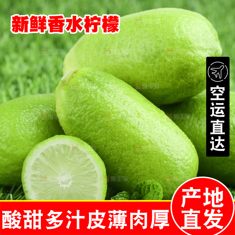 草地上放着香水青柠檬