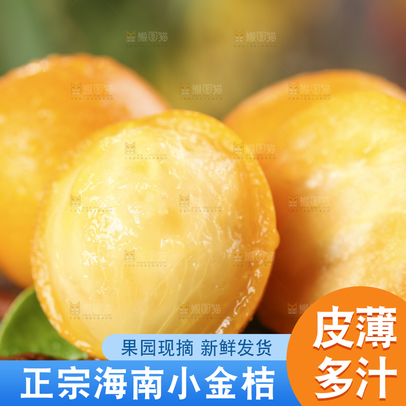 木底上放着新鲜金钱桔