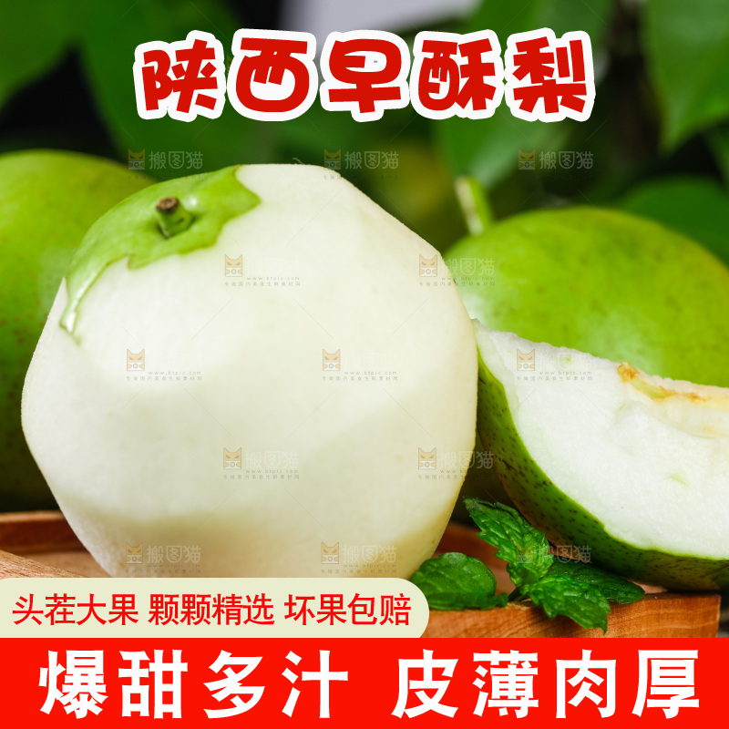 木底上放着陕西早酥梨
