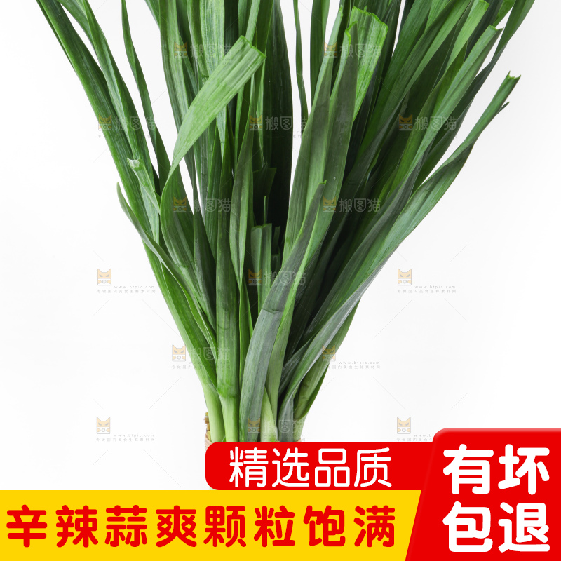 白底上放着蒜苗