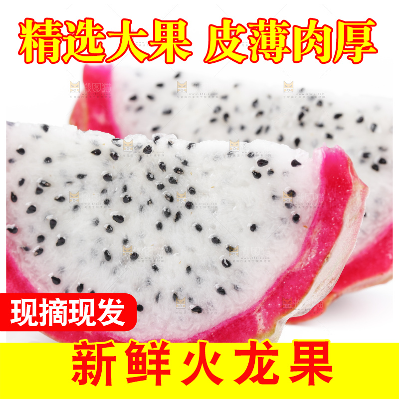 白底上的越南白心火龙果