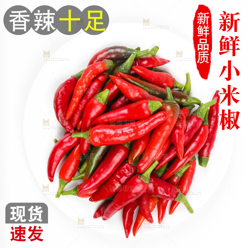 白底上的小米椒