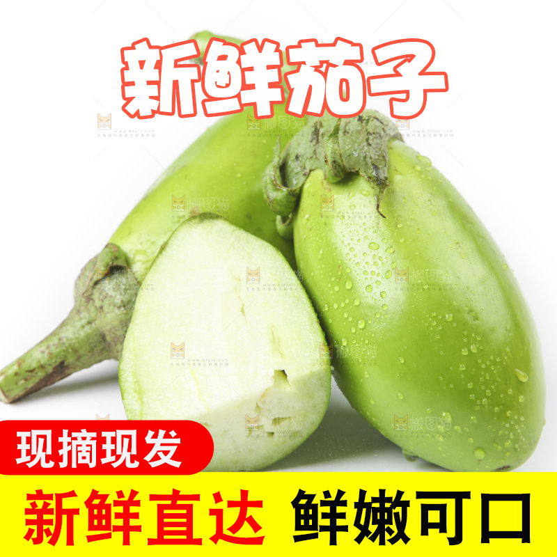 白底上放着青皮茄子