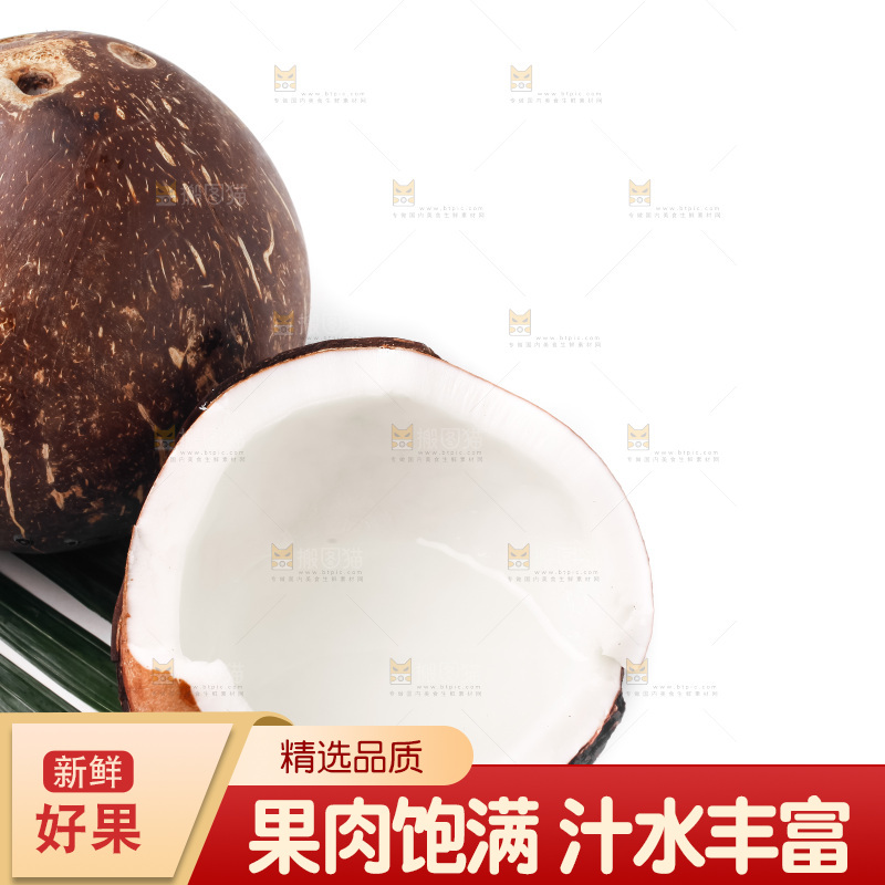 白底上放着椰王