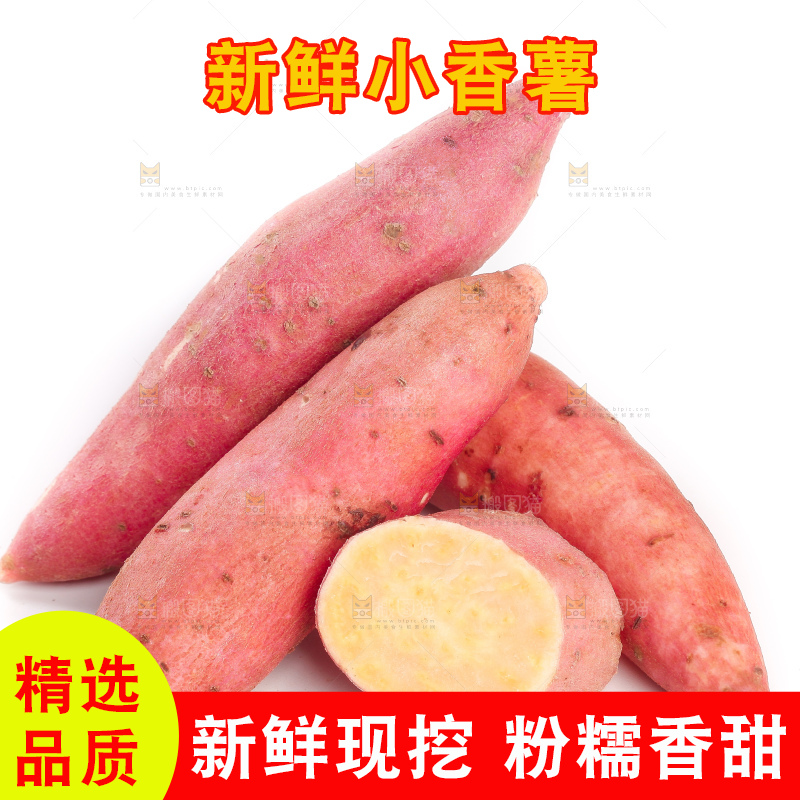 白底上的沙地板栗蜜薯