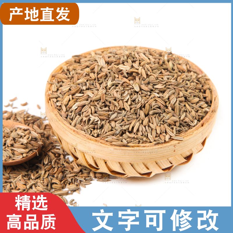 白底上一堆小茴香