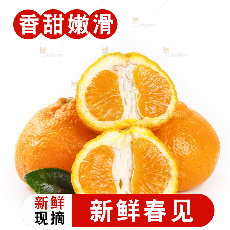 白底上摆放着耙耙柑