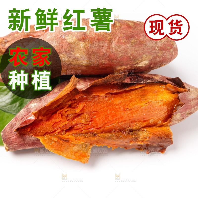 白底上的烤红薯