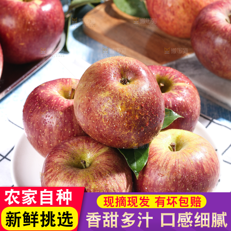 白格子上的冰糖心丑苹果