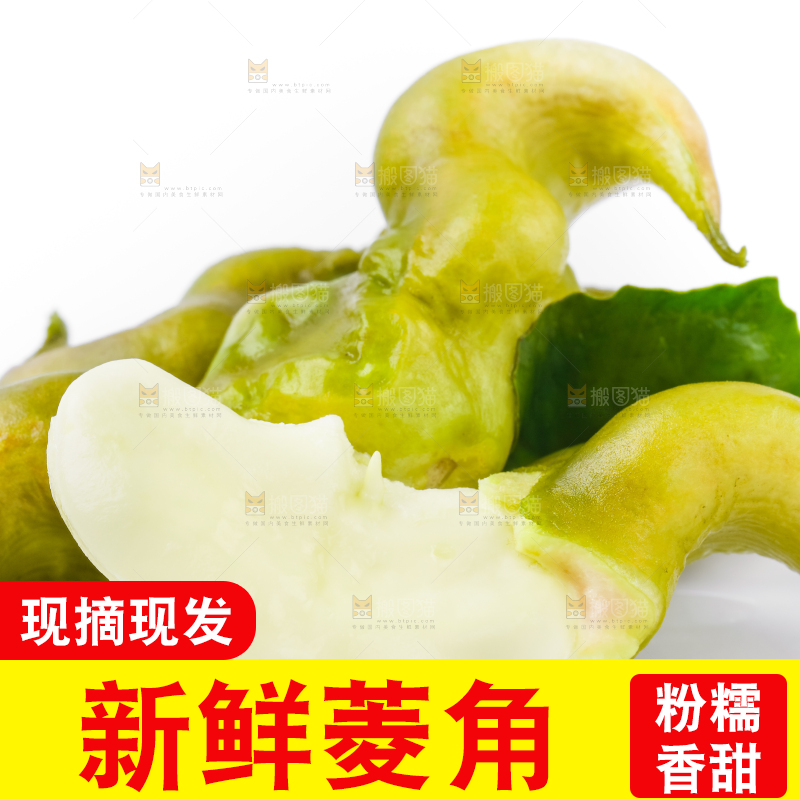 白底上放着洪湖菱角
