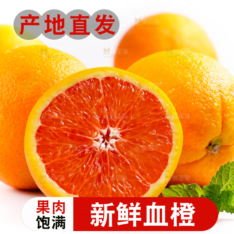白底上的血橙