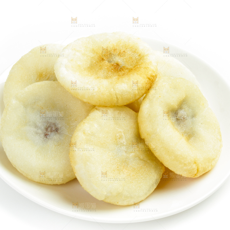 盘子里装红豆夹心糍粑