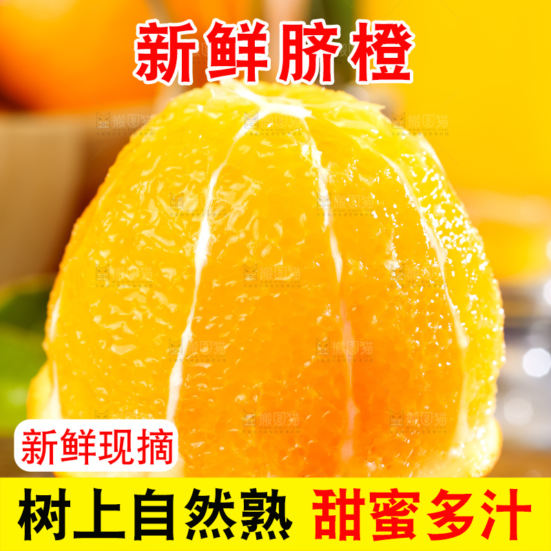 黄板子上的脐橙