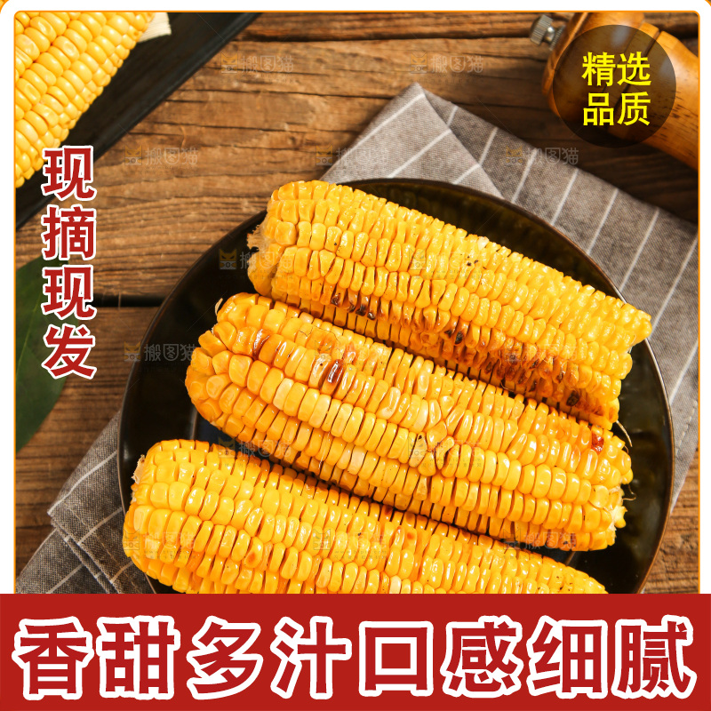 盘子里装烤玉米