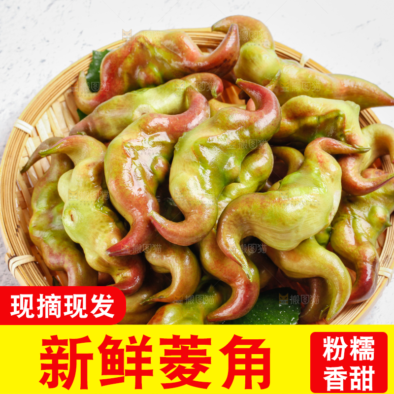 篮子里装着洪湖菱角