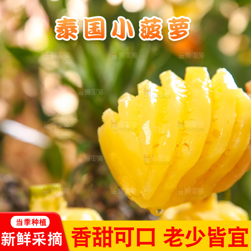 手里拿着新鲜小菠萝