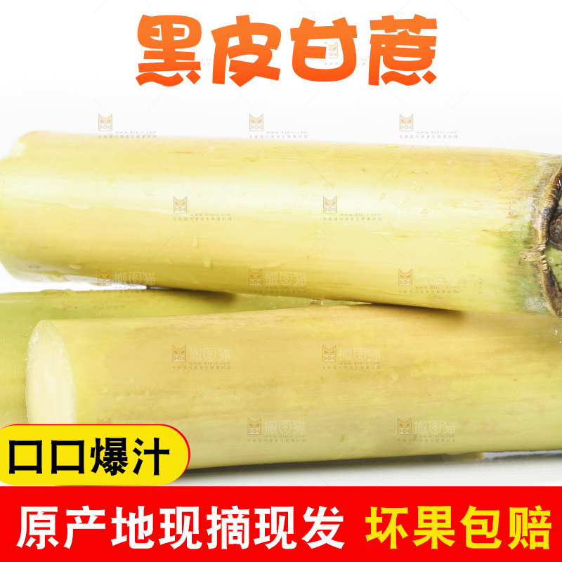 白底上摆放着木格白玉甘蔗