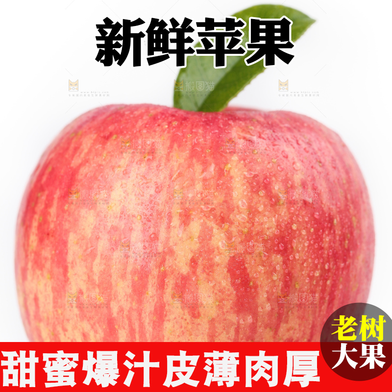 白底上放着冰糖心苹果