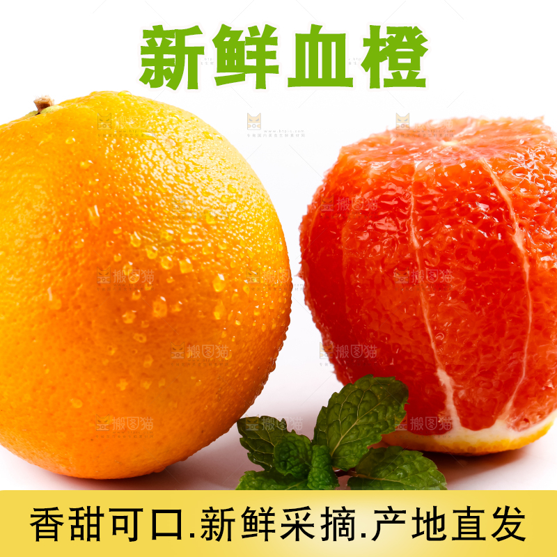 白底上的血橙