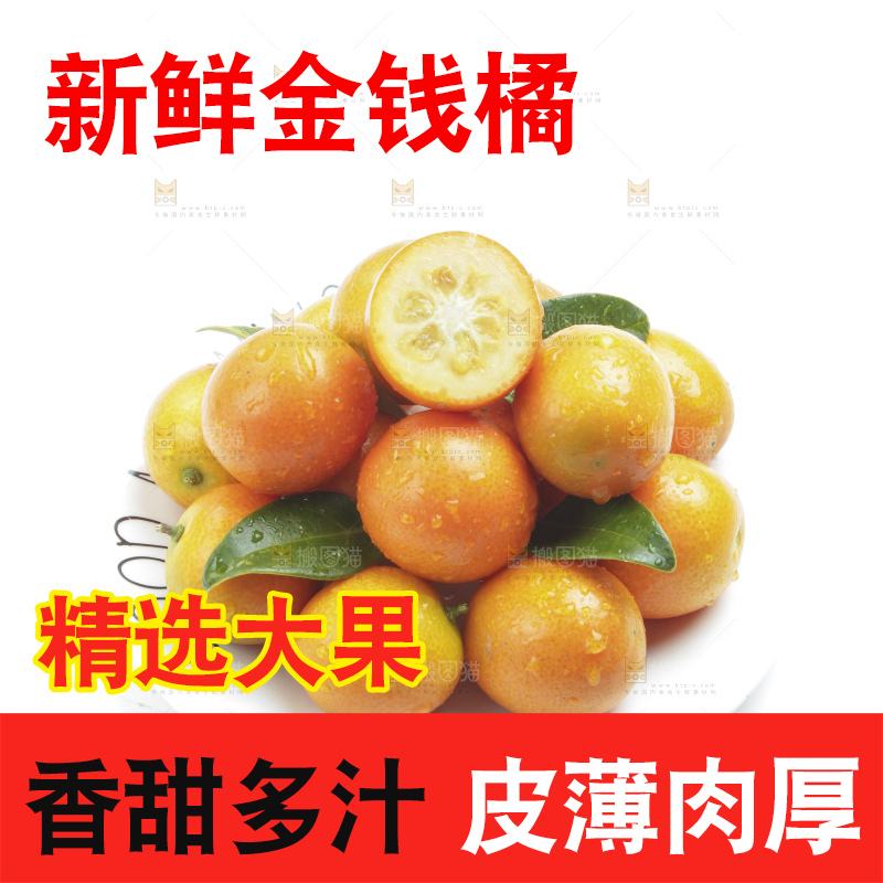 盘子里装着新鲜金钱桔