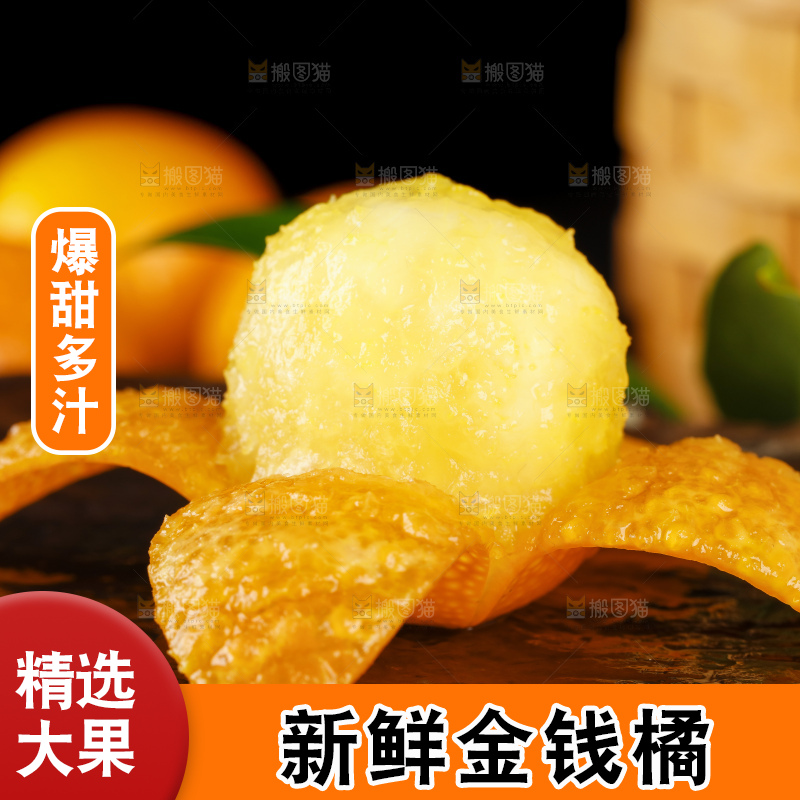 黑底上的小金桔