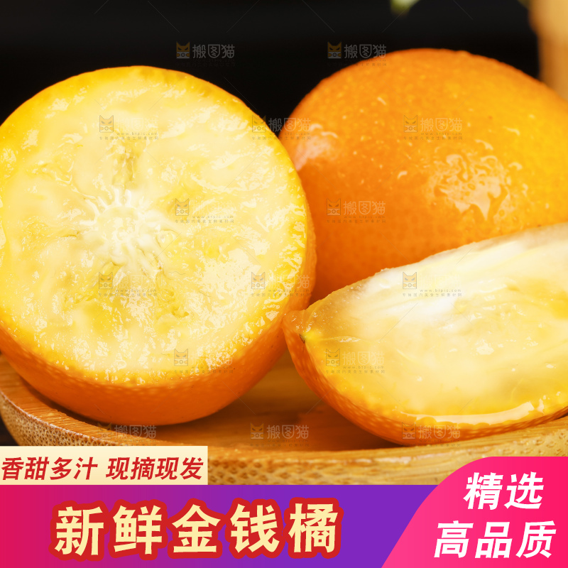 黑底上的小金桔