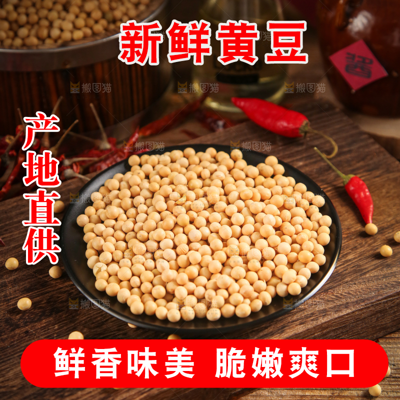 盘里装着黄豆