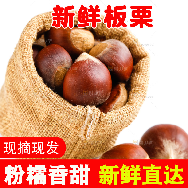 袋子里装着毛栗子