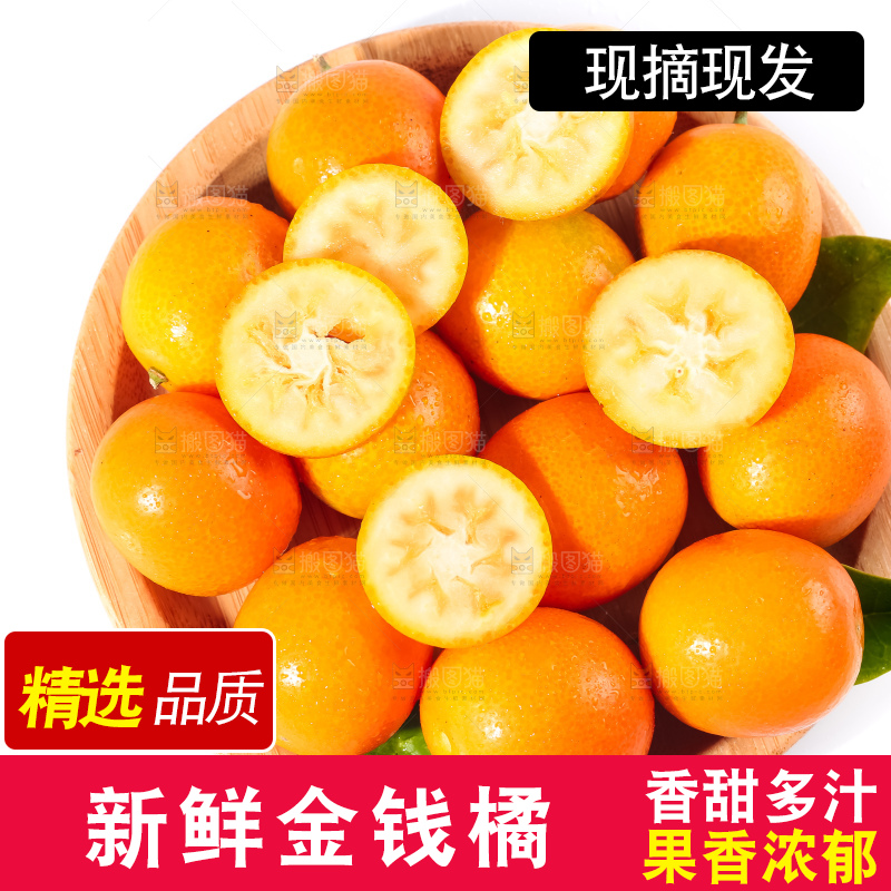 盘子里放着广西金钱橘
